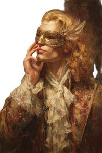 Golden-Haired Masquerade Vinyl Car Decal Sticker – Waterproof & UV-Resistant 4.4