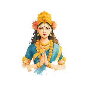 Watercolor Lakshmi Vinyl Car Decal Sticker – Waterproof & UV-Resistant 3.4133333333333336"