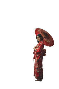 Kimono Umbrella Portrait V2 Vinyl Car Decal Sticker – Waterproof & UV-Resistant 8.96"