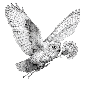 Owl With Carnation Vinyl Car Decal Sticker – Waterproof & UV-Resistant 3.4133333333333336" Owl With Carnation Vinyl Car Decal Sticker – Waterproof & UV-Resistant 3.4133333333333336"