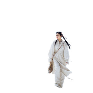 Chinese Girl Snow Vinyl Car Decal Sticker – Waterproof & UV-Resistant 3.4133333333333336"