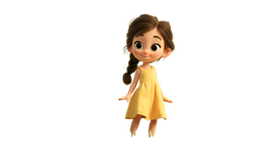 Cute Girl In Yellow Vinyl Car Decal Sticker – Waterproof & UV-Resistant 2.72"