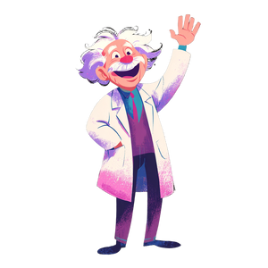 Cheerful Scientist Vinyl Car Decal Sticker – Waterproof & UV-Resistant 3.4133333333333336"