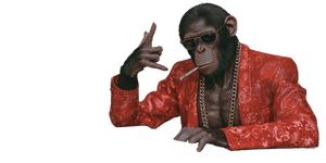 Chimpanzee In Suit V4 Vinyl Car Decal Sticker – Waterproof & UV-Resistant 5.12"