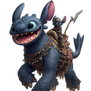 Stitch Riding Toothless Vinyl Car Decal Sticker – Waterproof & UV-Resistant 3.4133333333333336"