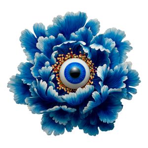 Blue Eyeball Peony Vinyl Car Decal Sticker – Waterproof & UV-Resistant 6.826666666666667"