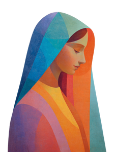 Modern Mary Portrait Vinyl Car Decal Sticker – Waterproof & UV-Resistant 8.213333333333333"