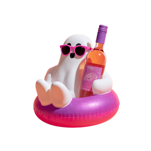 Ghostly Wine Float Vinyl Car Decal Sticker – Waterproof & UV-Resistant 3.4133333333333336"