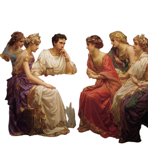 Pushkin With Goddesses Vinyl Car Decal Sticker – Waterproof & UV-Resistant 3.4133333333333336"