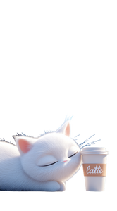 Sleeping White Cat V12 Vinyl Car Decal Sticker – Waterproof & UV-Resistant 4.906666666666666"