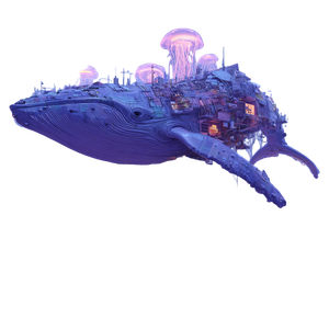 Cyberpunk Whale Vinyl Car Decal Sticker – Waterproof & UV-Resistant 3.4133333333333336"