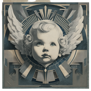 Art Deco Cherub Vinyl Car Decal Sticker – Waterproof & UV-Resistant 3.4133333333333336"