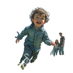 Happy Running Boy V9 Vinyl Car Decal Sticker – Waterproof & UV-Resistant 3.4133333333333336"