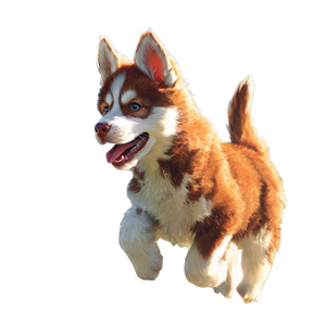 Happy Husky Puppy V8 Vinyl Car Decal Sticker – Waterproof & UV-Resistant 3.4133333333333336"