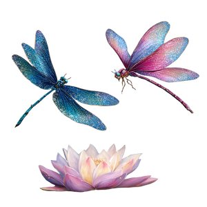 Shimmery Dragonflies Flight Vinyl Car Decal Sticker – Waterproof & UV-Resistant 3.4133333333333336"