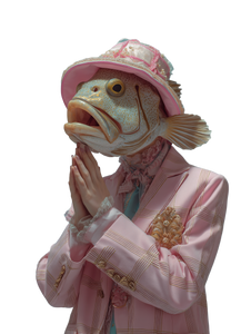 Fish Head Humanoid Vinyl Car Decal Sticker – Waterproof & UV-Resistant 4.1066666666666665"