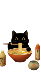 Kawaii Cat Eats Vinyl Car Decal Sticker – Waterproof & UV-Resistant 9.706666666666667"