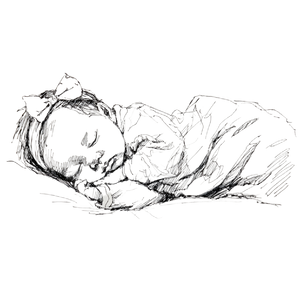 Newborn Baby Sketch Vinyl Car Decal Sticker – Waterproof & UV-Resistant 3.4133333333333336"