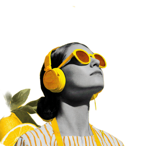 Lemon With Headphones Vinyl Car Decal Sticker – Waterproof & UV-Resistant 6.826666666666667"