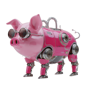 Robot Pig Vinyl Car Decal Sticker – Waterproof & UV-Resistant 3.4133333333333336"