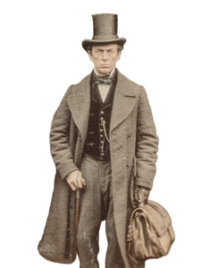 Victorian Gentleman Traveler Vinyl Car Decal Sticker – Waterproof & UV-Resistant 4.1066666666666665"