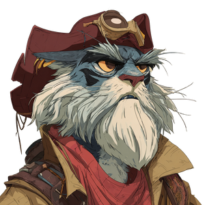 Tabaxi Pirate V2 Vinyl Car Decal Sticker – Waterproof & UV-Resistant 3.4133333333333336"