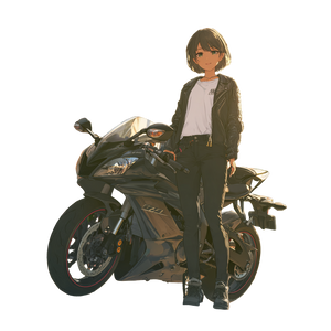 Anime Girl With Bike Vinyl Car Decal Sticker – Waterproof & UV-Resistant 6.826666666666667"