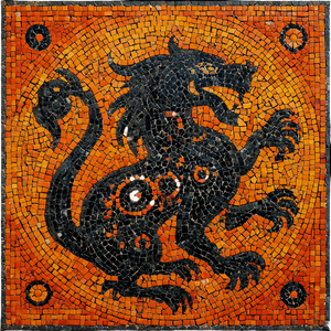 Black Cerberus Mosaic Vinyl Car Decal Sticker – Waterproof & UV-Resistant 3.4133333333333336"