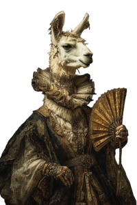 Renaissance Llama Portrait Vinyl Car Decal Sticker – Waterproof & UV-Resistant 8.96"