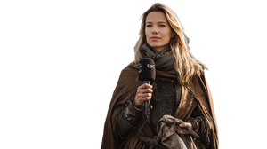 Medieval Reporter Interview Vinyl Car Decal Sticker – Waterproof & UV-Resistant 5.4