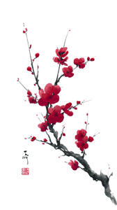 Plum Blossom Branch V3 Vinyl Car Decal Sticker – Waterproof & UV-Resistant 9.706666666666667"