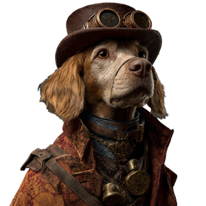 Steampunk Dog V3 Vinyl Car Decal Sticker – Waterproof & UV-Resistant 3.4133333333333336"