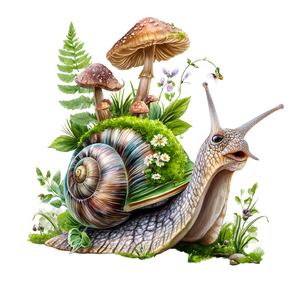 Fantasy Snail Illustration Vinyl Car Decal Sticker – Waterproof & UV-Resistant 3.4133333333333336"