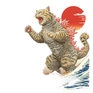 Godzilla Tabby Cat Vinyl Car Decal Sticker – Waterproof & UV-Resistant 3.4133333333333336"