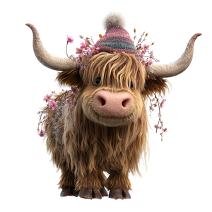 Highland Cattle Art Vinyl Car Decal Sticker – Waterproof & UV-Resistant 3.4133333333333336"