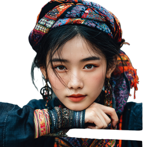 Miao Ethnic Woman Vinyl Car Decal Sticker – Waterproof & UV-Resistant 3.4133333333333336"