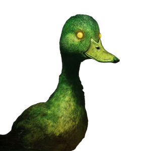 Creepy Green Duck Vinyl Car Decal Sticker – Waterproof & UV-Resistant 3.4133333333333336"