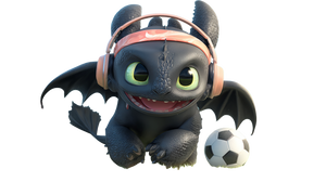 Toothless Plays Soccer Vinyl Car Decal Sticker – Waterproof & UV-Resistant 2.72" Toothless Plays Soccer Vinyl Car Decal Sticker – Waterproof & UV-Resistant 2.72"