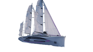 Futuristic Cargo Sail Ship Vinyl Car Decal Sticker – Waterproof & UV-Resistant 5.4