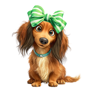 Cute Dachshund Bow Vinyl Car Decal Sticker – Waterproof & UV-Resistant 3.4133333333333336"
