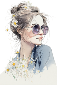 Floral Adorned Woman V4 Vinyl Car Decal Sticker – Waterproof & UV-Resistant 4.4