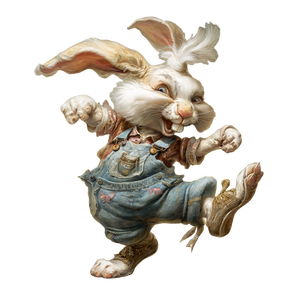 Grooving Rabbit Caricature Vinyl Car Decal Sticker – Waterproof & UV-Resistant 6.826666666666667"