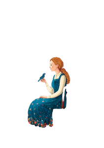 Girl With Bluebird Vinyl Car Decal Sticker – Waterproof & UV-Resistant 4.32"