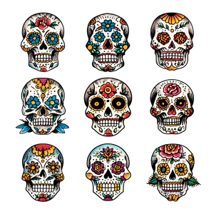 Sugar Skull Tattoos Vinyl Car Decal Sticker – Waterproof & UV-Resistant 3.4133333333333336"