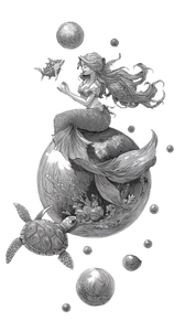 Mermaid On Bubble Vinyl Car Decal Sticker – Waterproof & UV-Resistant 9.706666666666667"