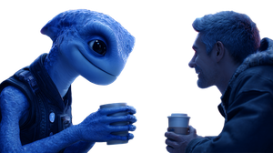 Friendly Alien Coffee Vinyl Car Decal Sticker – Waterproof & UV-Resistant 2.72"