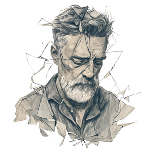 Broken Man Vinyl Car Decal Sticker – Waterproof & UV-Resistant 3.4133333333333336"