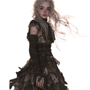 Ethereal Albino Girl V2 Vinyl Car Decal Sticker – Waterproof & UV-Resistant 3.4133333333333336"