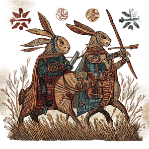 Tapestry Rabbit Vinyl Car Decal Sticker – Waterproof & UV-Resistant 3.4133333333333336"