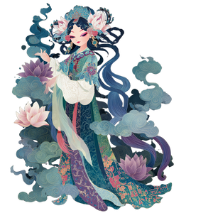 Chinese Opera Goddess Vinyl Car Decal Sticker – Waterproof & UV-Resistant 3.4133333333333336"